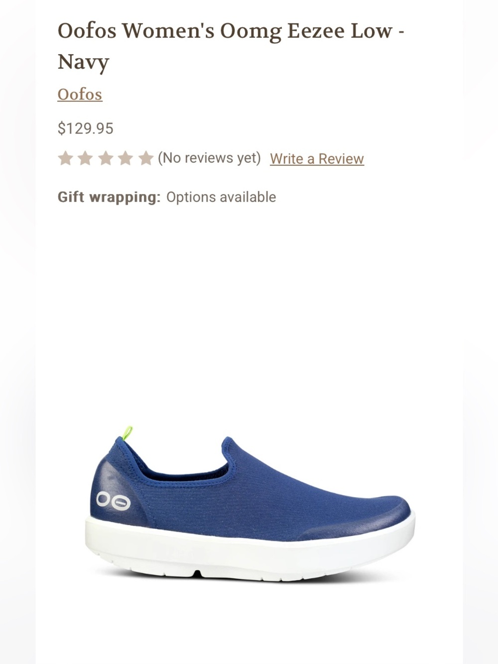 NWT Oofos Slip On 4 Way Stretch OOmg Low with Recovery Technology Blue/White W 8 - Picture 3 of 15